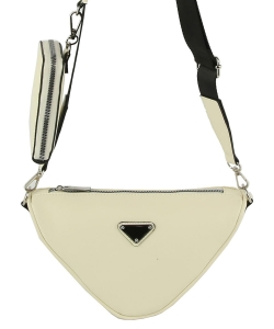 Fashion Triangle 2-in-1 Crossbody Bag LHU467 WHITE